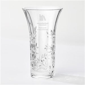 Corporate Engraved Vera Wang Crystal Leaf Vase - 43010