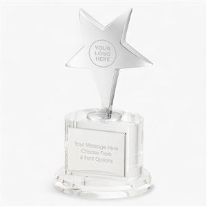 Corporate Engraved Crystal and Silver Star Professional Award - 43012