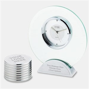 Personalized Logo Round Clock and Paperweight Set - 43014