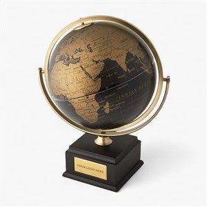 Personalized Logo Black and Gold Globe Award - 43034