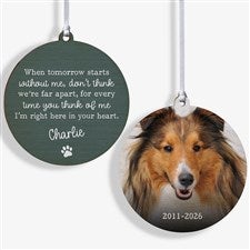 Pet Memorial Personalized Ornament- 3.75 Wood - 2 Sided - 43045-2W