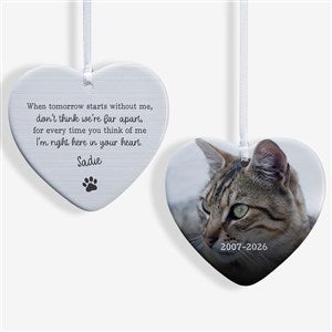 Pet Memorial Personalized Heart Ornament- 3.25 Glossy - 2 Sided - 43046-2