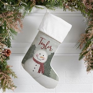 Watercolor Snowman Personalized Christmas Stockings - Ivory - 43075-I