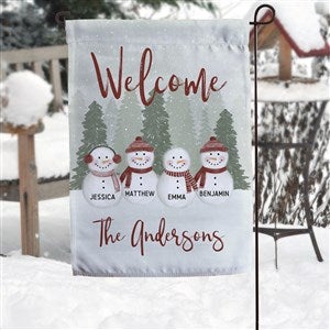 Watercolor Snowman Personalized Garden Flag - 43078