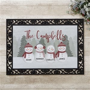 Watercolor Snowman Personalized Doormat- 18x27 - 43079