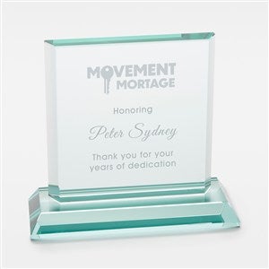 Personalized Logo Jade Glass Block Award - Medium - 43082