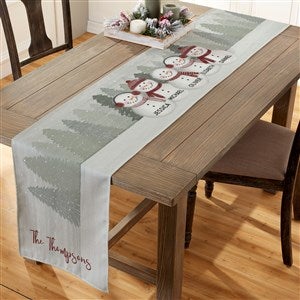 Watercolor Snowman Personalized Table Runner- 16" x 96" - 43088-M