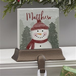 Watercolor Snowman Personalized Stocking Holder - 43089
