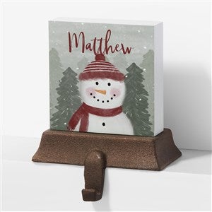 Watercolor Snowman Personalized Stocking Holder - 43089