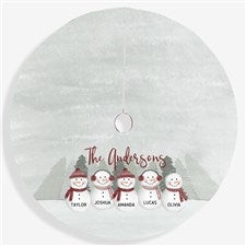 Watercolor Snowman Personalized Tree Skirt - 43090