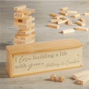 Building Memories Personalized Jumbling Tower Game with Wood Case - 43120