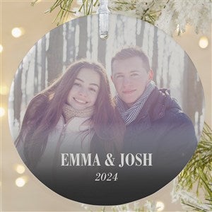 Merry & Bright Photo Personalized Ornament-3.75 Matte - 1 Sided - 43126-1L