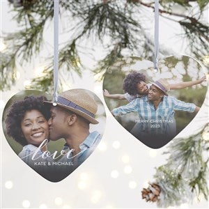 Love Photo Personalized Heart Ornament- 4" Matte - 2 Sided - 43133-2L