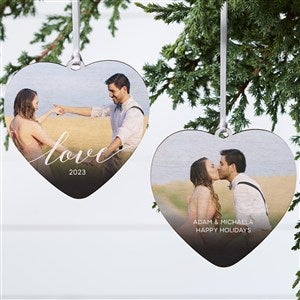 Love Photo  Personalized Heart Ornament- 4 Wood - 2 Sided - 43133-2W