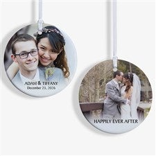 Wedded Bliss Photo Personalized Ornament- 2.85 Glossy - 2 Sided - 43134-2S