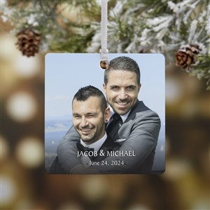 Wedded Bliss Photo Personalized Metal Ornament - 43134-1M