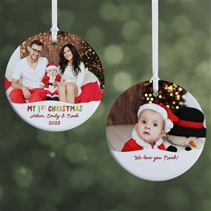 Bundle Of Joy Personalized First Christmas Photo Ornament - Glossy 2-Sided - 43136-2S