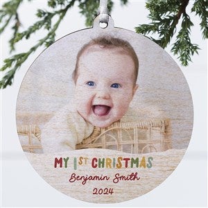 Bundle Of Joy Personalized First Christmas Photo Ornament - Wood - 43136-1W