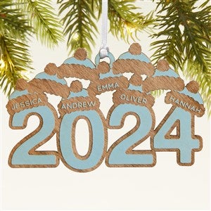 2024 Personalized Wood Christmas Ornament - Blue - 43147-B