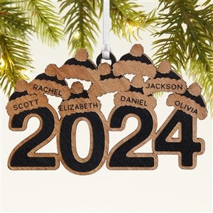 2024 Personalized Wood Christmas Ornament - Black - 43147-BLK