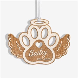 Pet Memorial Wings Personalized Wood Ornament - White - 43148-W