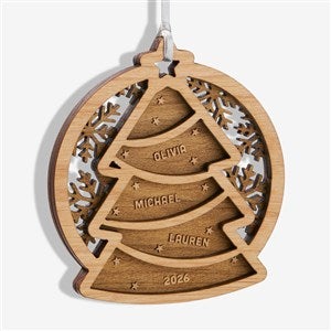 Family Tree Personalized Two Piece Wood Ornament - Natural - 43149-N