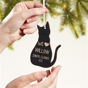 Personalized Cat Wood Christmas Ornament - Black - 43151-BLK