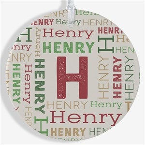 Christmas Repeating Name Personalized Ornament - Large - 43152-1L