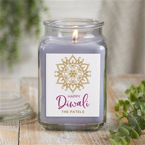 Diwali Personalized 18 oz. Lilac Candle Jar - 43169-18LL