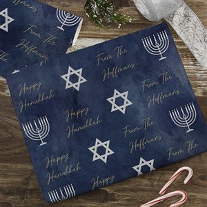 Love and Light Personalized Hanukkah Wrapping Paper Roll - 6ft Roll - 43178-R