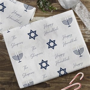 Love and Light Personalized Hanukkah Wrapping Paper Roll - 18ft Roll - 43178-L