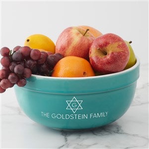 Spirit of Hanukkah Personalized Ceramic Serving Bowl-Turquoise - 43184-T
