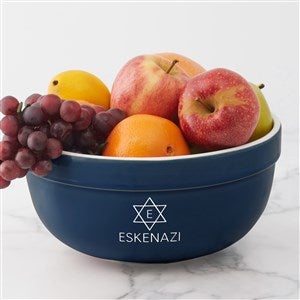 Spirit of Hanukkah Personalized Ceramic Serving Bowl-Navy - 43184-N
