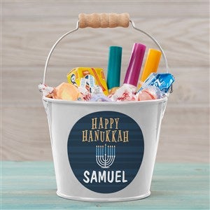 Hanukkah Personalized Mini Treat Bucket- White - 43188-W