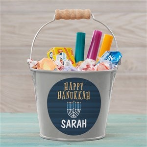Hanukkah Personalized Mini Treat Bucket-Silver - 43188-S