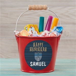 Hanukkah Personalized Mini Treat Bucket-Red - 43188-R