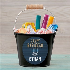 Hanukkah Personalized Mini Treat Bucket-Black - 43188-B