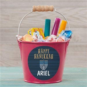 Hanukkah Personalized Mini Treat Bucket-Pink - 43188-P