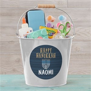 Hanukkah Personalized Large Treat Bucket- White - 43188-L