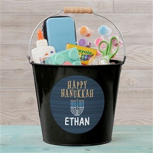 Hanukkah Personalized Large Treat Bucket- Black - 43188-BL