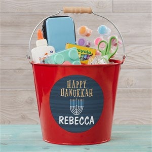Hanukkah Personalized Large Treat Bucket- Red - 43188-RL