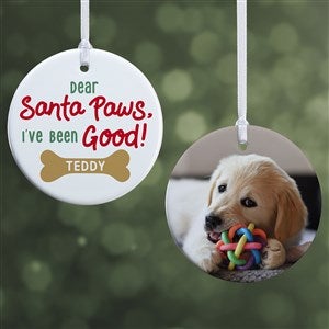 Santa Paws Personalized Ornament- 2.85 Glossy - 2 Sided - 43208-2S