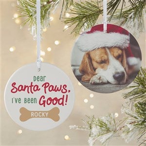 Santa Paws Personalized Ornament-3.75 Matte - 2 Sided - 43208-2L
