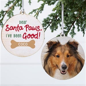 Santa Paws Personalized Ornament-3.75 Wood - 2 Sided - 43208-2W