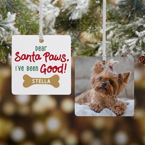 Santa Paws Personalized Ornament-2.75 Metal - 2 Sided - 43208-2M