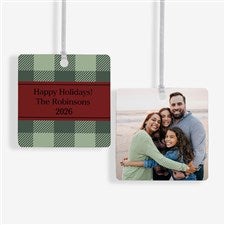 Christmas Custom Pattern Personalized Ornament-2.75 Metal - 2 Sided - 43210-2M