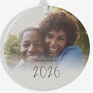 Script Family Photo Personalized Ornament - Large - Matte - 43214-1L