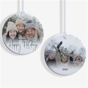 Script Family Photo Personalized Ornament - 2-Sided - Glossy - 43214-2S