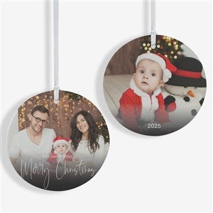 Script Family Photo Personalized Ornament - 2-Sided - Matte - 43214-2L