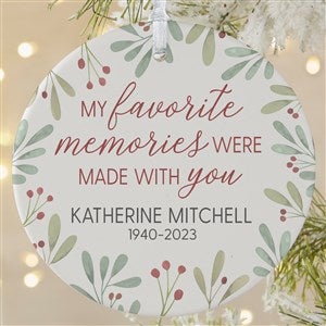Floral Memorial Photo Personalized Ornament- 3.75" Matte - 1 Sided - 43220-1L